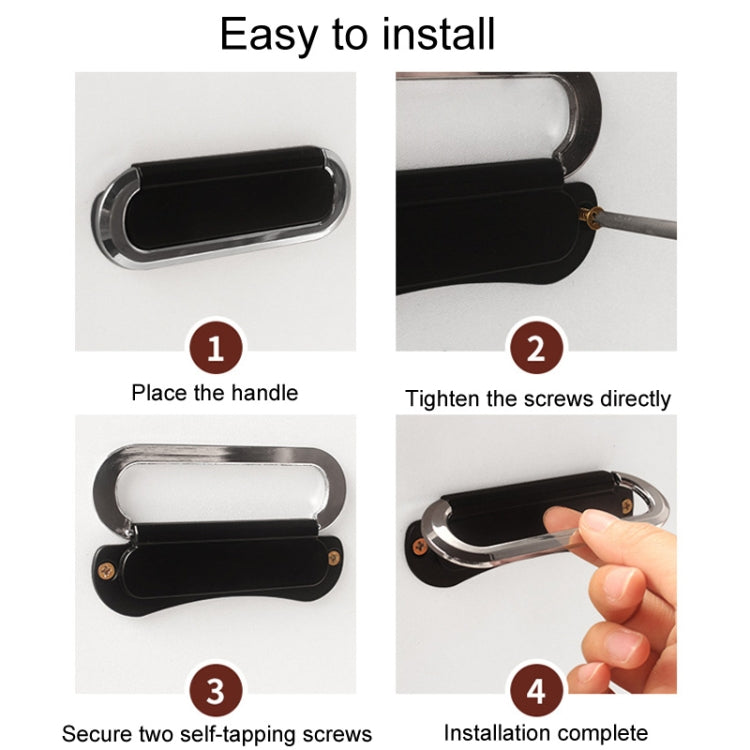 Simple Household Cabinet Drawer Hidden Flat Pull Handle, Color: Silver+Black