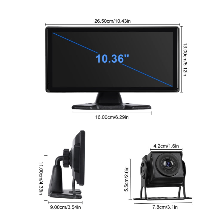 10.36-Inch Car Central Control Smart Player With 4-Way Camera Standard