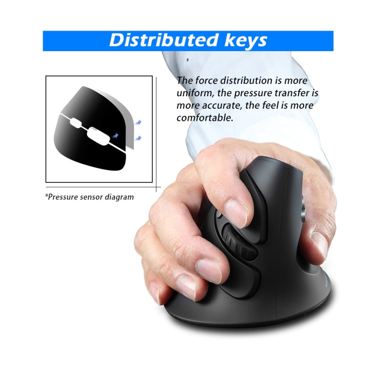 ZELOTES F17 6-buttons Vertical Grip Ergonomic Wireless Mouse - Black