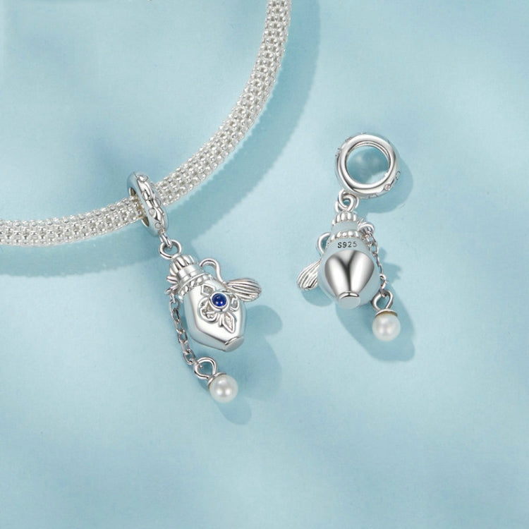 S925 Sterling Silver Platinum-plated Vintage Perfume Bottle Pendant DIY Jewelry - SCC2912