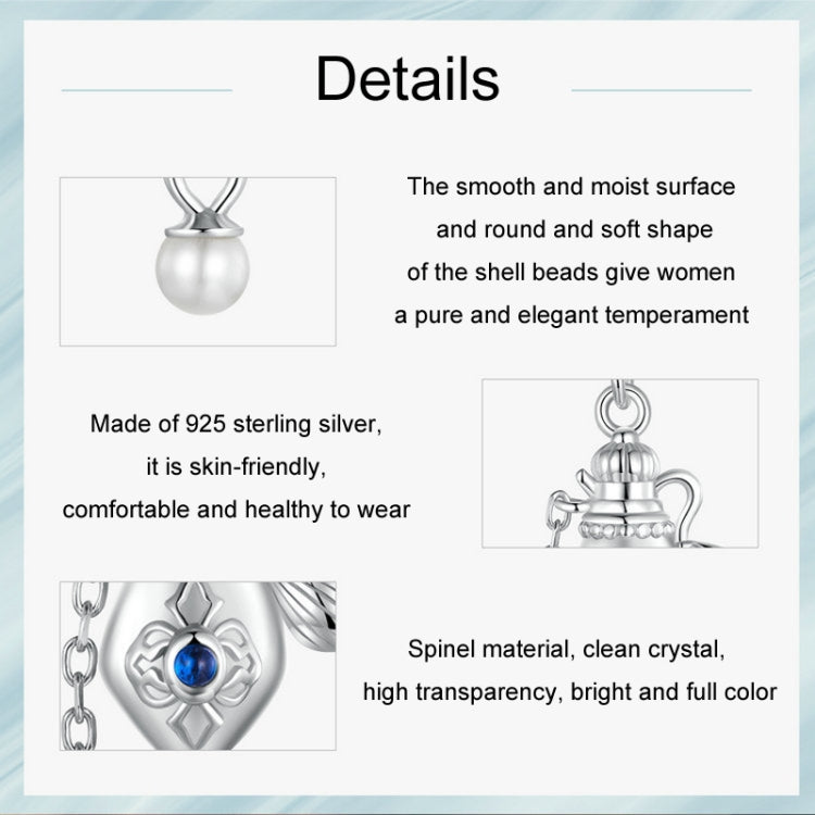 S925 Sterling Silver Platinum-plated Vintage Perfume Bottle Pendant DIY Jewelry - SCC2912