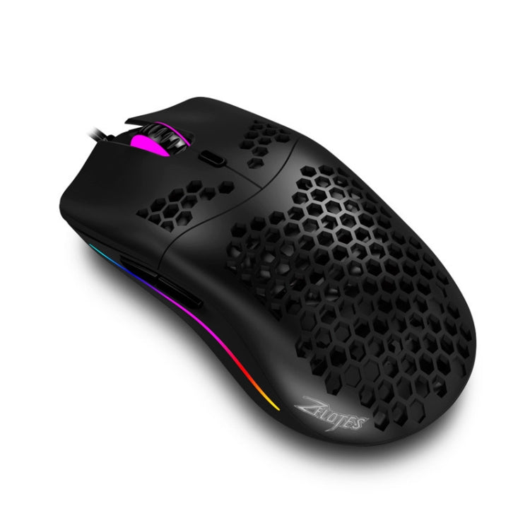 ZELOTES C7 7-buttons RGB Lighting Hollow Computer Office Wired Mouse - Black