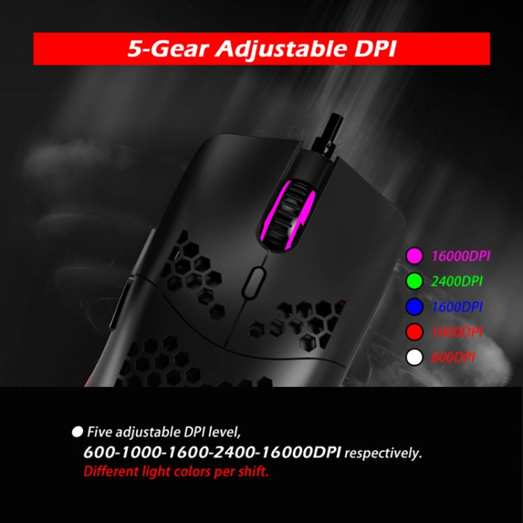 ZELOTES C7 7-buttons RGB Lighting Hollow Computer Office Wired Mouse - Black