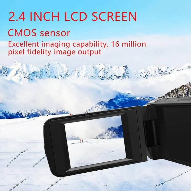16MP 16X Digital Zoom Vlogging Camera Video Camcorder with 2.4 Inch Flip Screen, Spec: Standard US Plug