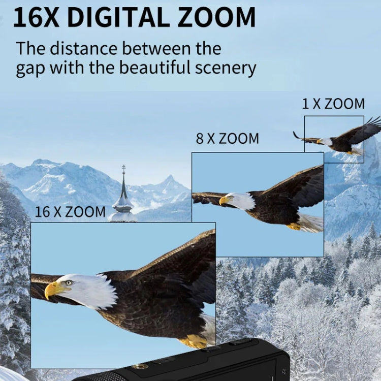 16MP 16X Digital Zoom Vlogging Camera Video Camcorder with 2.4 Inch Flip Screen, Spec: Standard UK Plug