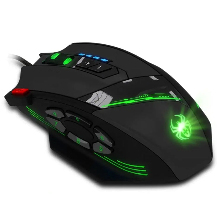ZELOTES C12 12-buttons Ergonomic Programming Custom Gaming Wired Mouse - Black