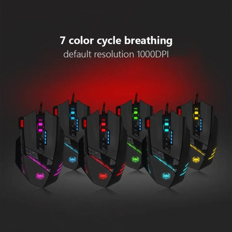 ZELOTES C12 12-buttons Ergonomic Programming Custom Gaming Wired Mouse - Black