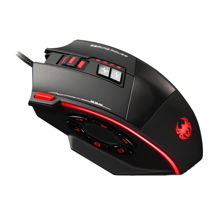 ZELOTES C19 12-Keys Ergonomic Programming Custom Wired Mouse - Black