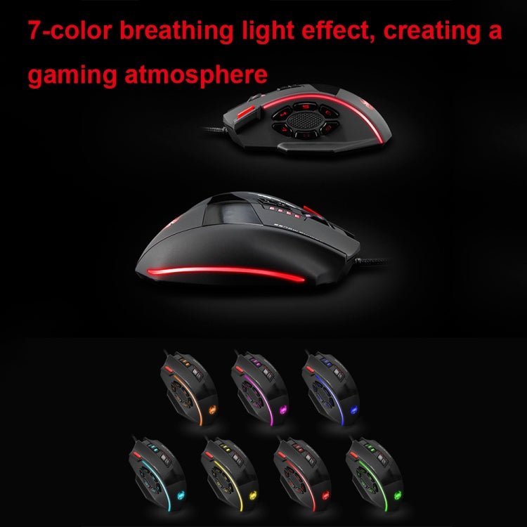 ZELOTES C19 12-Keys Ergonomic Programming Custom Wired Mouse - Black