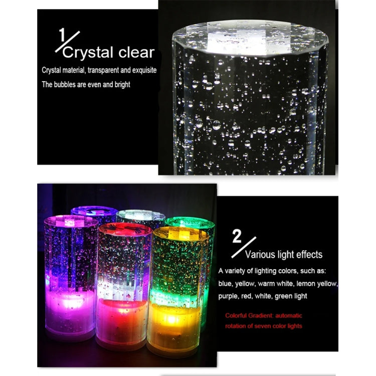 USB Charging LED Round Bar Crystal Lamp KTV Atmosphere Decorative Light, Color: Yellow