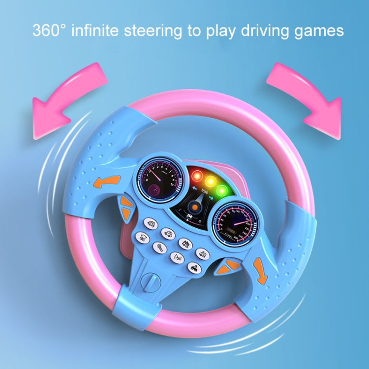 Children Car Copilot Steering Wheel Toy Simulation 360 Rotating Steering Wheel Racing Car Driving Vocal Toy