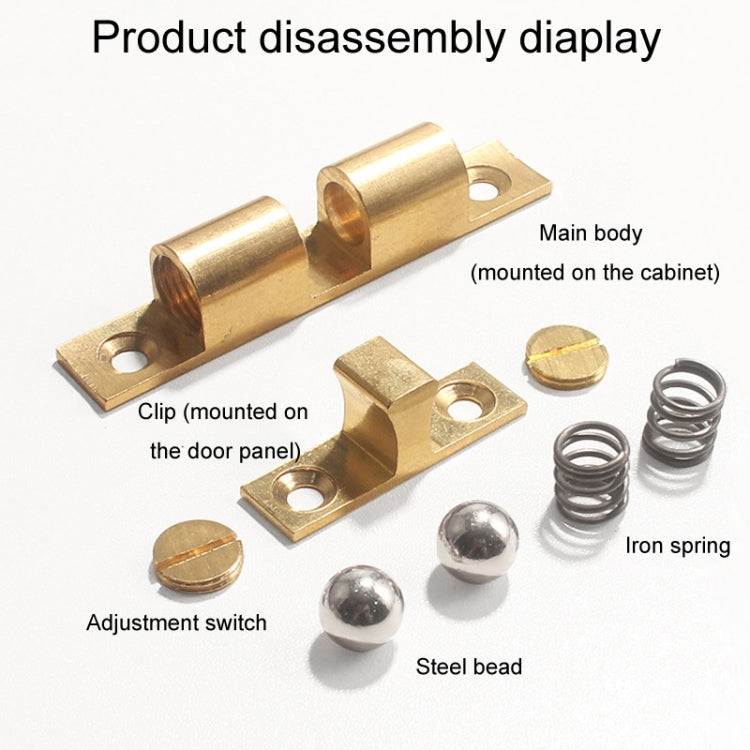 2pcs Cabinet Magnetic Spring Buckle Ball Door Sucker, Style: Medium Silver