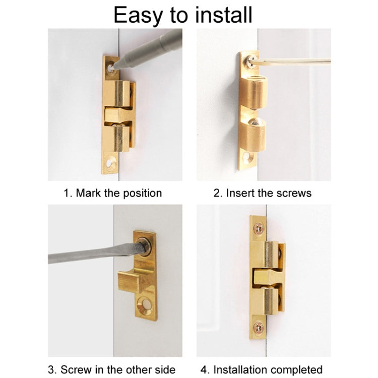 2pcs Cabinet Magnetic Spring Buckle Ball Door Sucker, Style: Large Silver