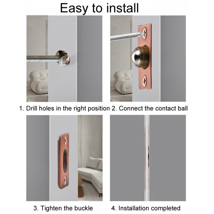 Household Stainless Steel And Copper Door Bumbler Lock, Color: Black