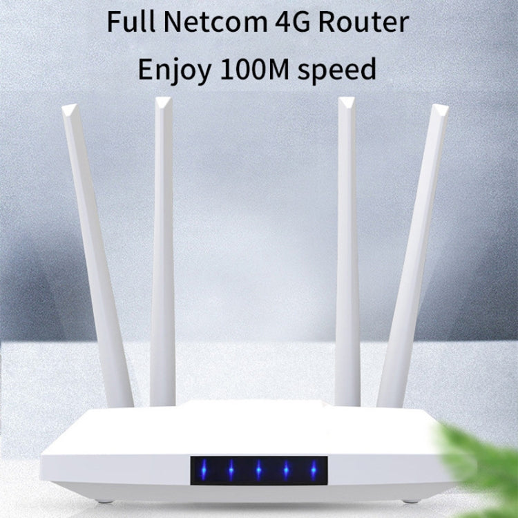 4G Wireless SIM Card Router 4G Hotspot Sharing Mobile CPE Full Netcom, EU Plug - 白色
