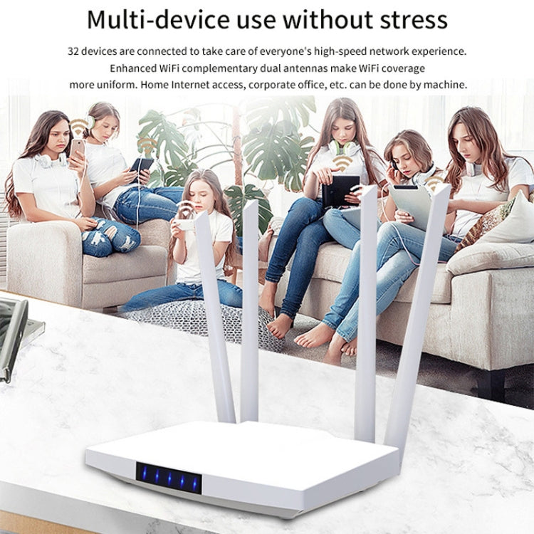 4G Wireless SIM Card Router 4G Hotspot Sharing Mobile CPE Full Netcom, EU Plug - 白色