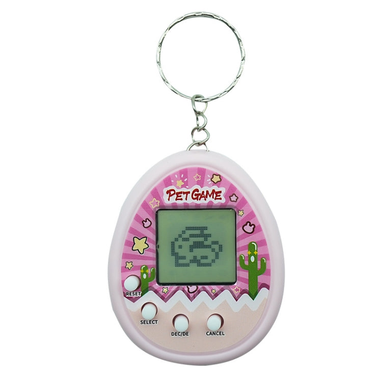 Electronic Pet Game Toy Feed Genie Nostalgic Virtual Cyber Digital Game Keychain Toy For Kids, Style: Cactus  - Pink
