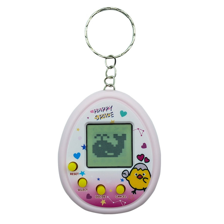Electronic Pet Game Toy Feed Genie Nostalgic Virtual Cyber Digital Game Keychain Toy For Kids, Style: Chick  - Pink