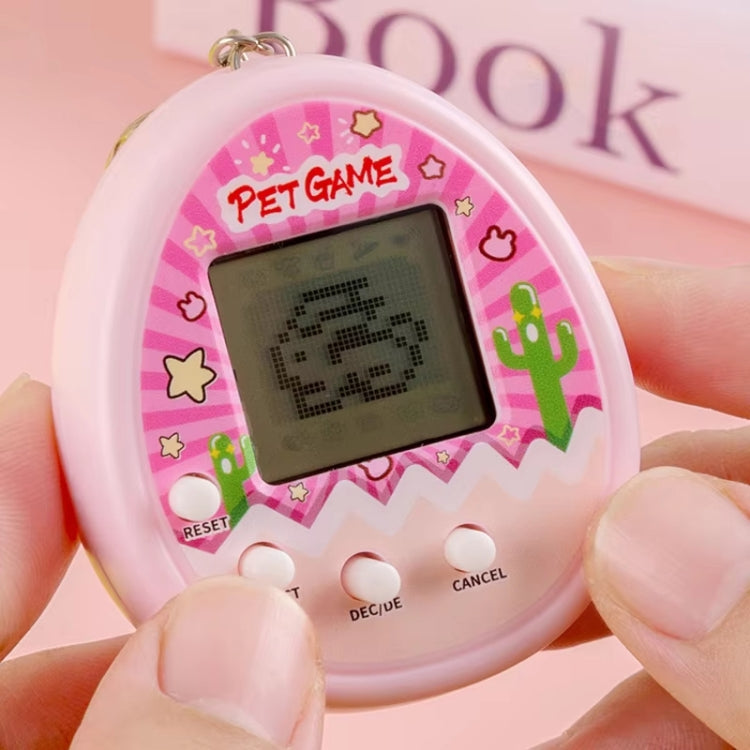 Electronic Pet Game Toy Feed Genie Nostalgic Virtual Cyber Digital Game Keychain Toy For Kids, Style: Chick  - Pink
