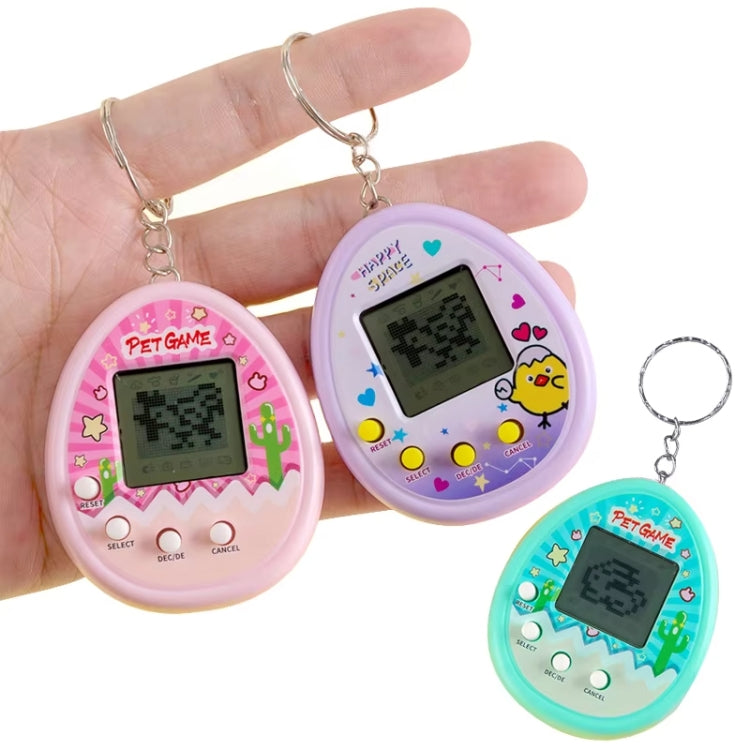 Electronic Pet Game Toy Feed Genie Nostalgic Virtual Cyber Digital Game Keychain Toy For Kids, Style: Chick  - Pink