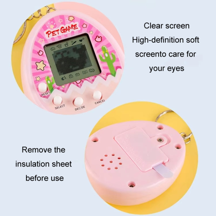 Electronic Pet Game Toy Feed Genie Nostalgic Virtual Cyber Digital Game Keychain Toy For Kids, Style: Chick  - Purple