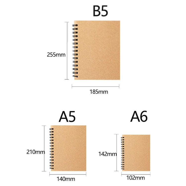 3pcs Thickened Kraft Paper Coil Notebook Student Diary Workbook, Spec: A5