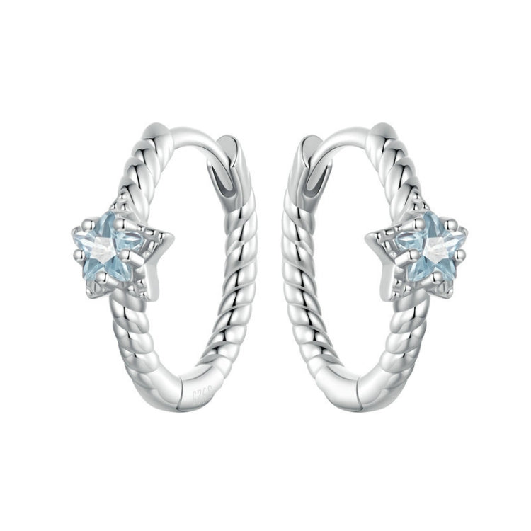 S925 Sterling Silver Zircon Star Earrings - BSE1090