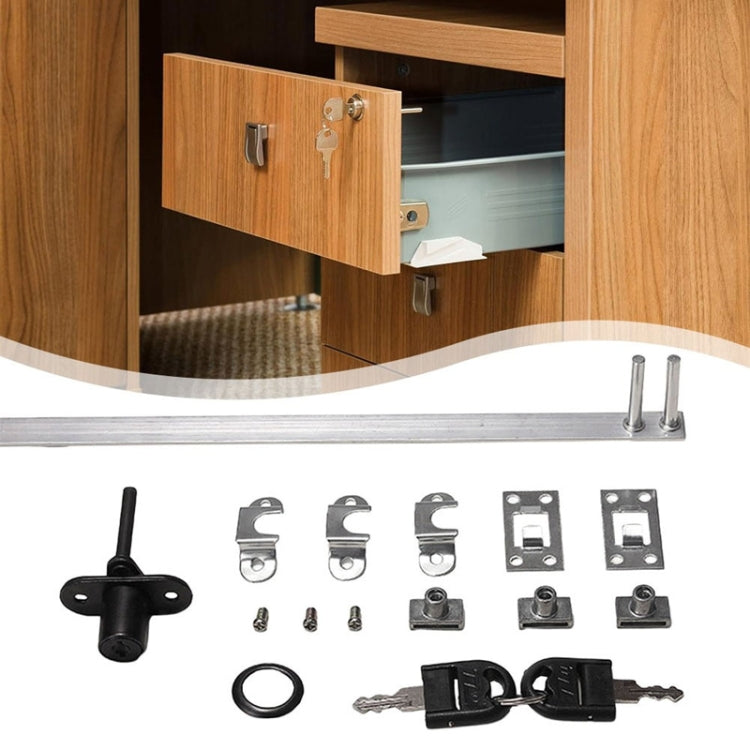 Home Office Desk Drawer Triple Connect File Cabinet Lock, Style: Side White
