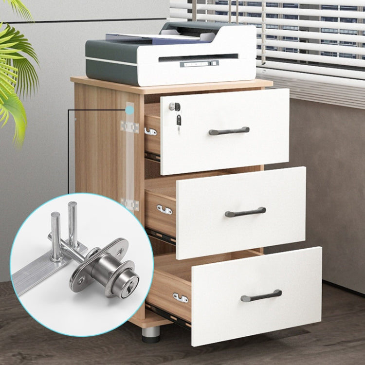 Home Office Desk Drawer Triple Connect File Cabinet Lock, Style: Side White