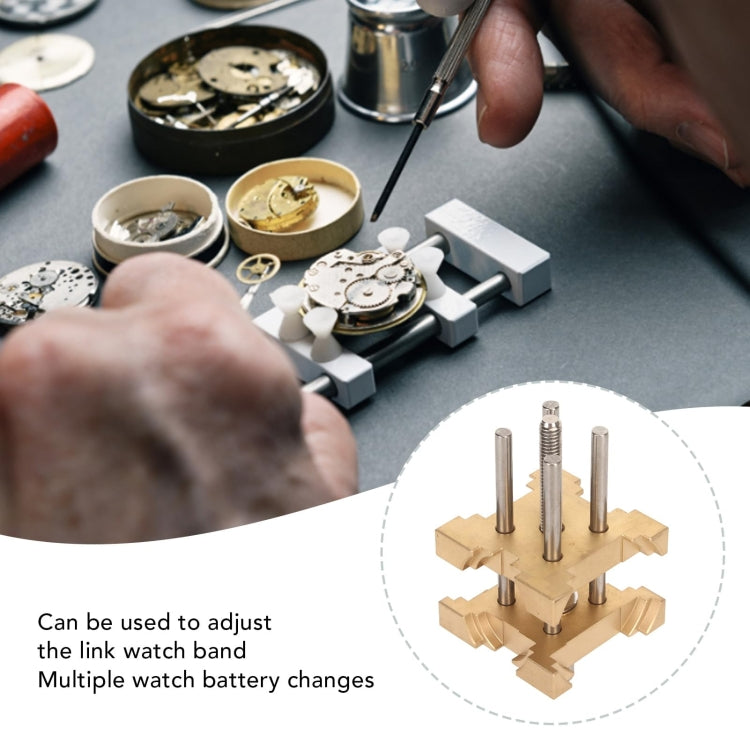 Four-Sided Pure Copper Watch Movement Holder - Yellow