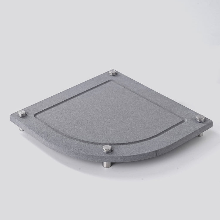 Bathroom Countertop Drying Mat Diatomite Water-Absorbent Quick-Drying Coaster Fan Shaped Drainage Mat, Color: S01 Dark Gray - 21x21cm