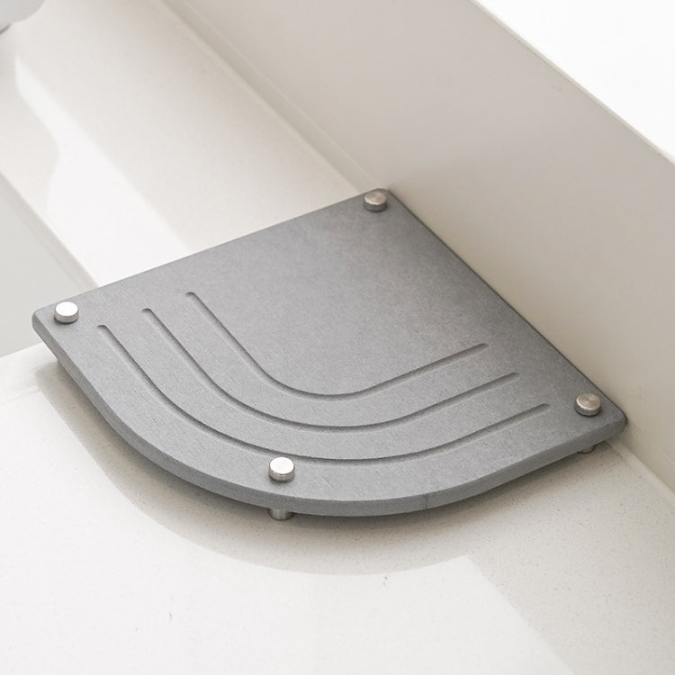 Bathroom Countertop Drying Mat Diatomite Water-Absorbent Quick-Drying Coaster Fan Shaped Drainage Mat, Color: S02 Dark Gray - 21x21cm