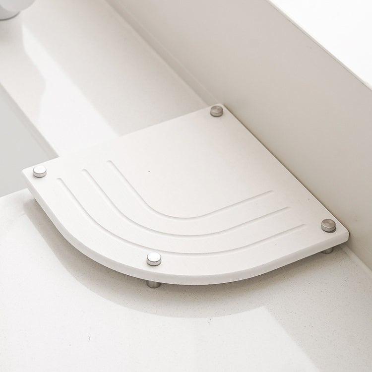Bathroom Countertop Drying Mat Diatomite Water-Absorbent Quick-Drying Coaster Fan Shaped Drainage Mat, Color: S02 White - 21x21cm
