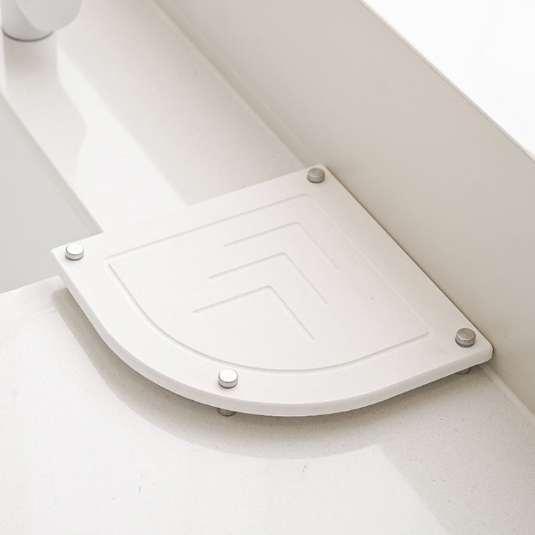 Bathroom Countertop Drying Mat Diatomite Water-Absorbent Quick-Drying Coaster Fan Shaped Drainage Mat, Color: S03 White - 21x21cm