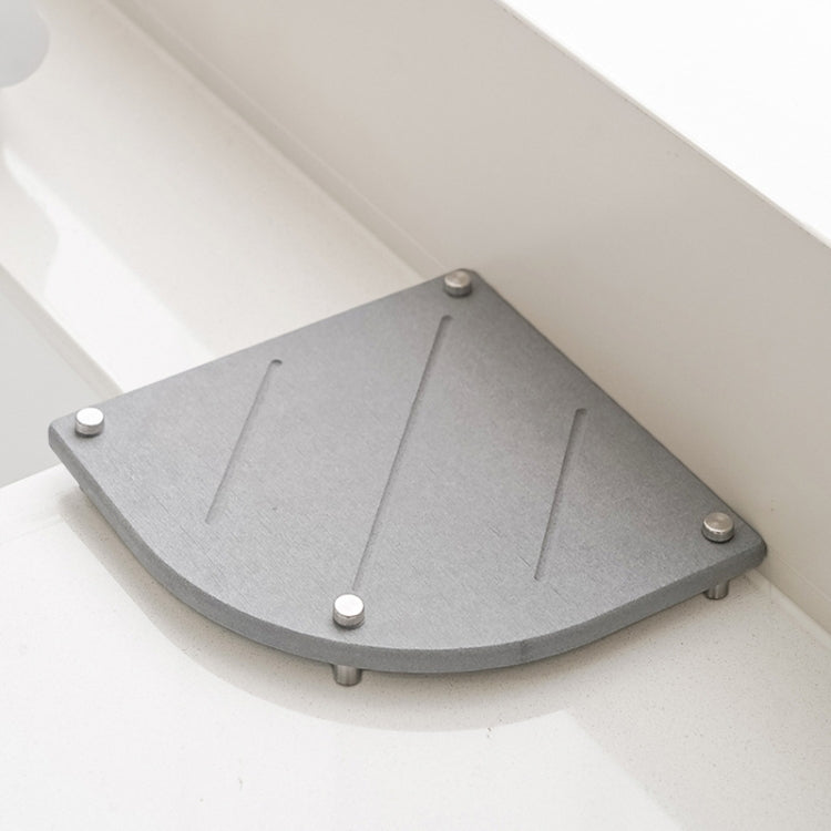 Bathroom Countertop Drying Mat Diatomite Water-Absorbent Quick-Drying Coaster Fan Shaped Drainage Mat, Color: S04 Dark Gray - 21x21cm