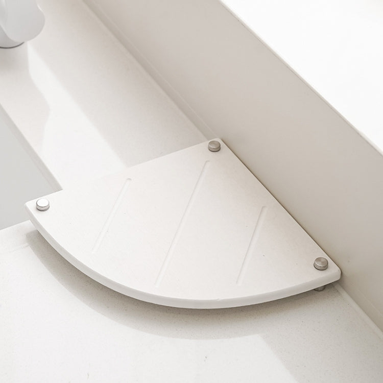 Bathroom Countertop Drying Mat Diatomite Water-Absorbent Quick-Drying Coaster Fan Shaped Drainage Mat, Color: S04 White - 21x21cm