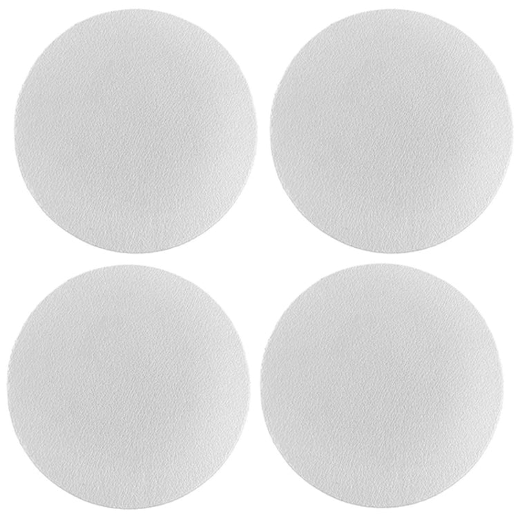 6.8cm 4pcs PU Leather Car Coaster Car Decorative Water Absorption Cup Sink Mat - White