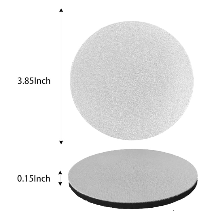 6.8cm 4pcs PU Leather Car Coaster Car Decorative Water Absorption Cup Sink Mat - White