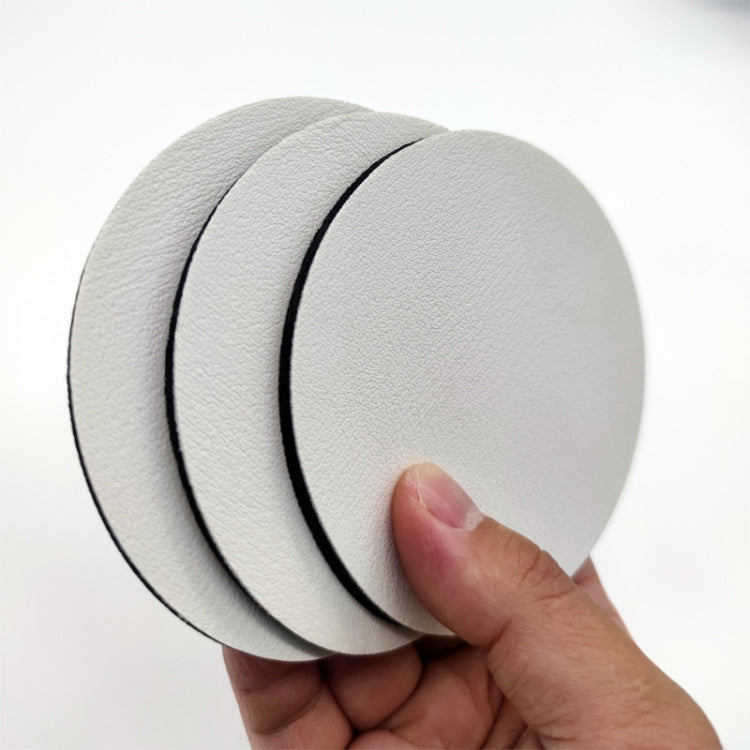 6.8cm 4pcs PU Leather Car Coaster Car Decorative Water Absorption Cup Sink Mat - White