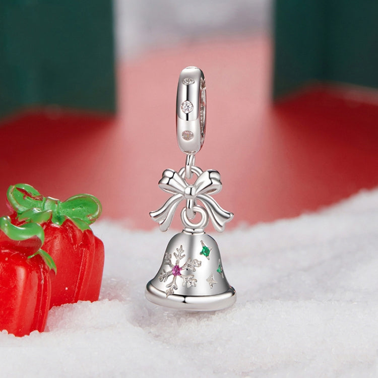 S925 Sterling Silver Bow Bell Bracelet Pendant Festival Jewelry Beads - BSC1067