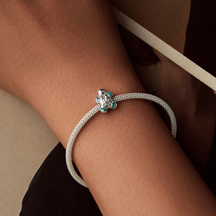 S925 Sterling Silver Gingerbread Man Bracelet Pendant Cute Doll Beads - BSC1068
