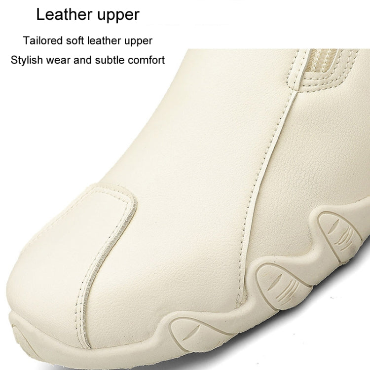 Men Trend Socks Shoes High Top Outdoor Anti-slip Casual Sneakers Leather Work Shoes, Size: 42
