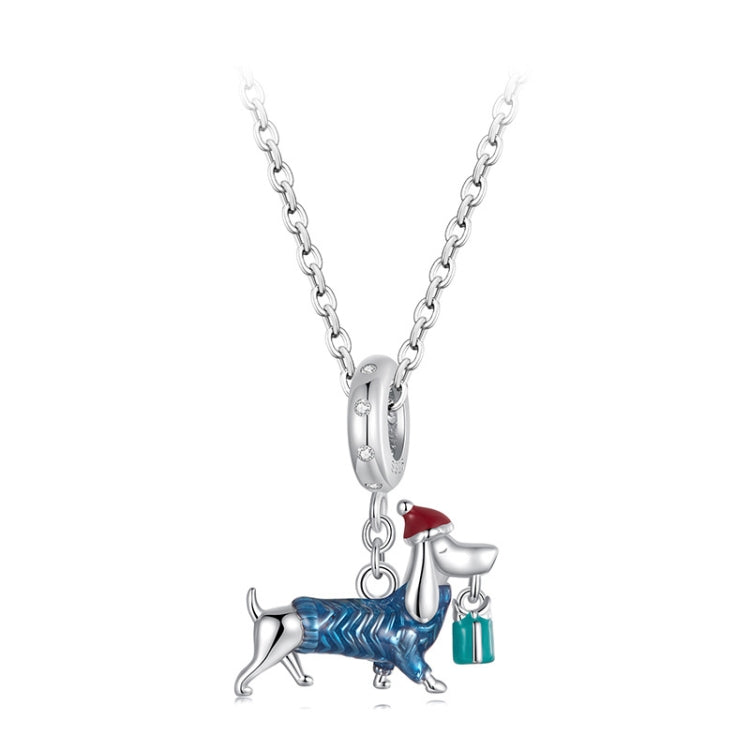 S925 Sterling Silver Cute Dachshund Pendant Jewelry Animal Beads - BSC1069