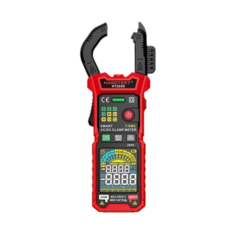 HABOTEST HT205D Clamp Intelligent Anti-Burning Multi-Function High Precision Digital Multimeter - Black Red