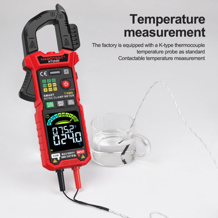 HABOTEST HT205D Clamp Intelligent Anti-Burning Multi-Function High Precision Digital Multimeter - Black Red
