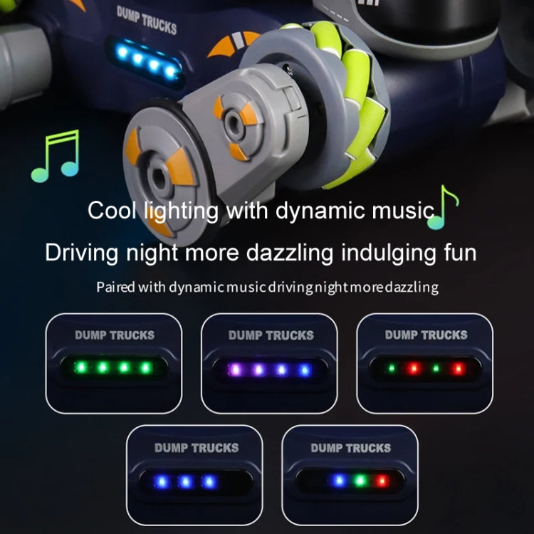 Eight Wheel Stunt Robot Dog Smart Gesture Sensor RC Kids Toy Car With Lights Music Spray Car, Style: Tank Orange Dual RC