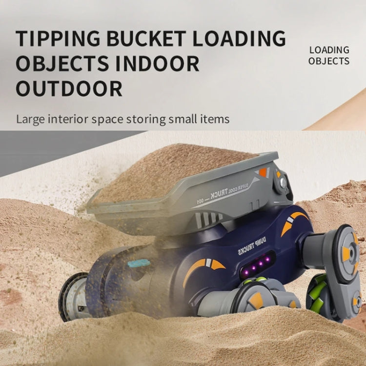 Eight Wheel Stunt Robot Dog Smart Gesture Sensor RC Kids Toy Car With Lights Music Spray Car, Style: Tank Orange Dual RC