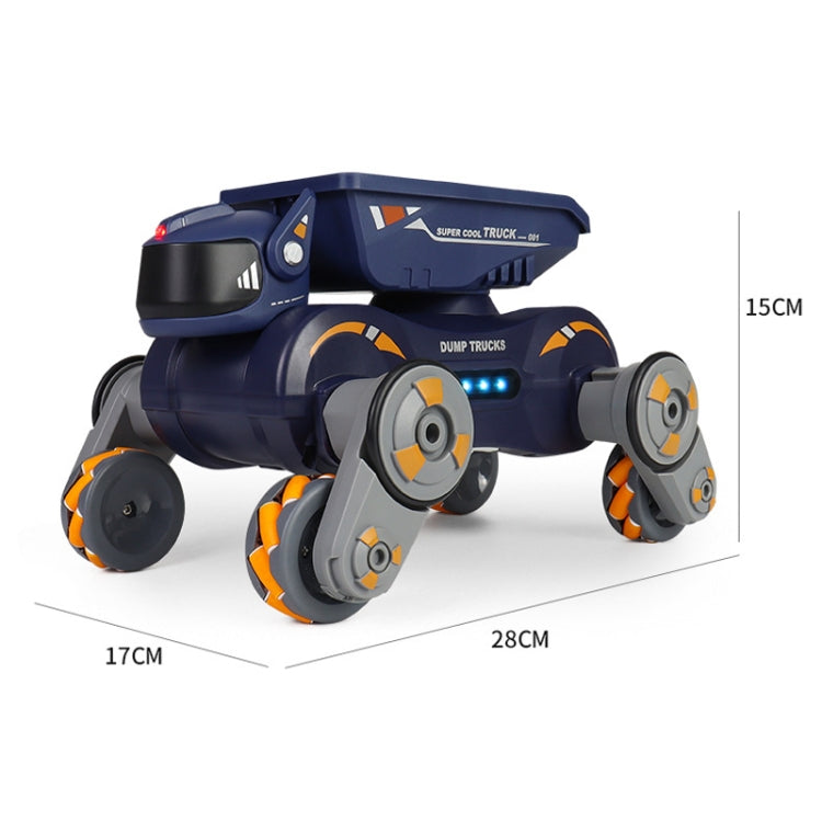 Eight Wheel Stunt Robot Dog Smart Gesture Sensor RC Kids Toy Car With Lights Music Spray Car, Style: Green Dual RC