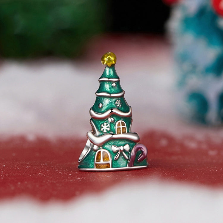 S925 Sterling Silver Christmas Tree House Bracelet Beads Jewelry Beads - SCC2916