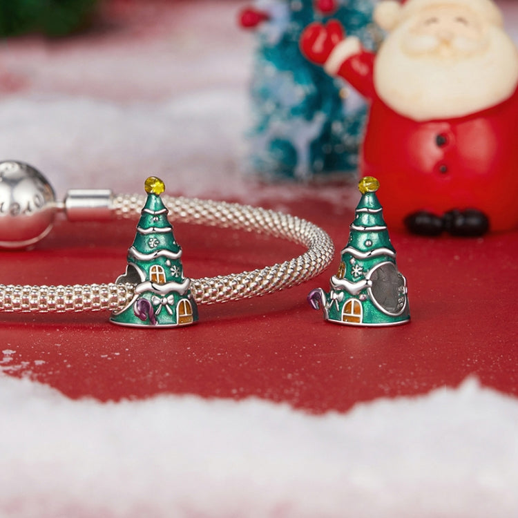 S925 Sterling Silver Christmas Tree House Bracelet Beads Jewelry Beads - SCC2916